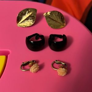 Selling three pairs of vintage clip on earrings from an Estate